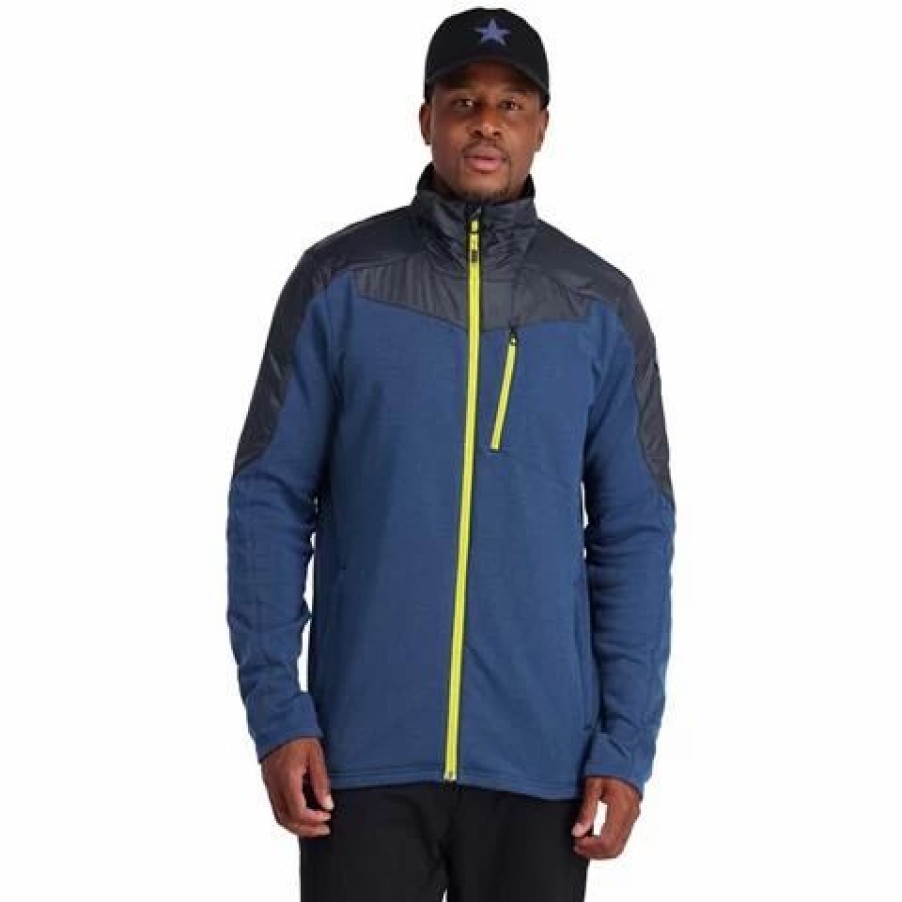 Men * | Spyder Men'S Leader Graphene Jacket 2023 Model Abyss Citron