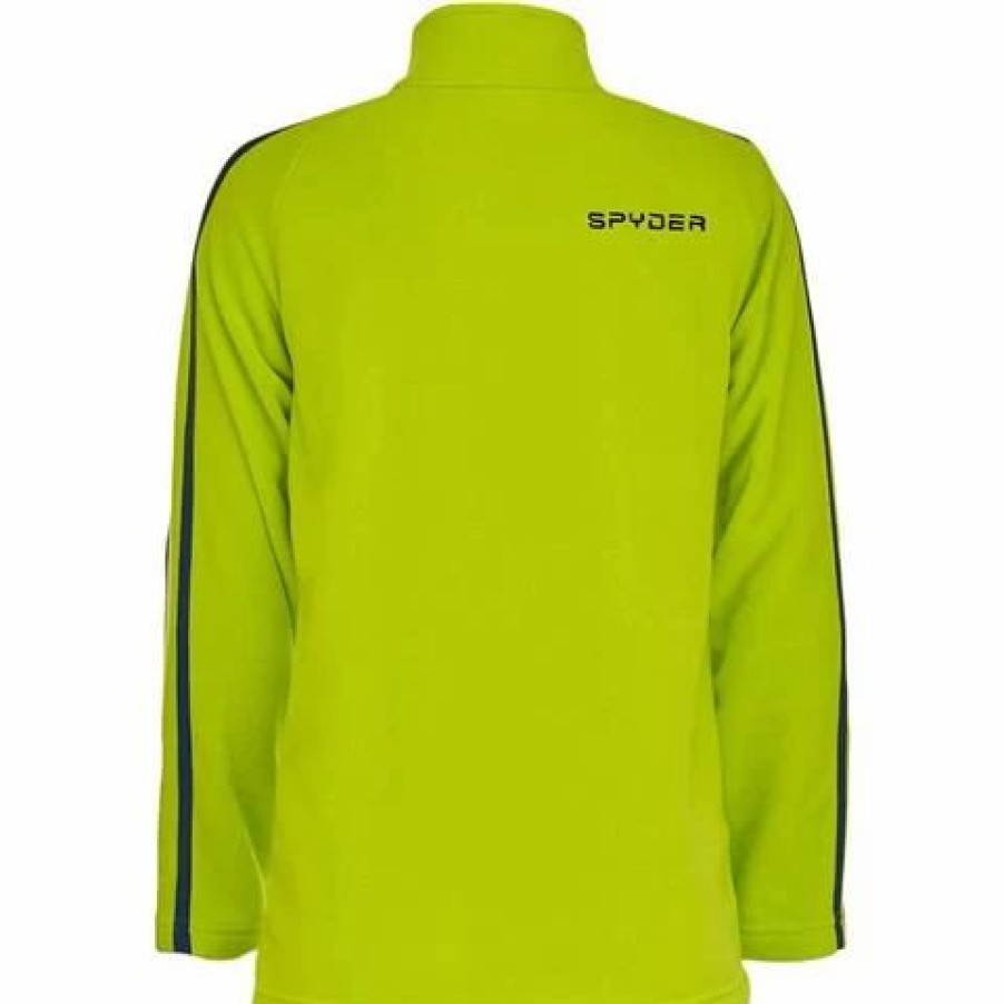 Kids * | Spyder Speed Fleece Zip T-Neck Boy'S Sharp Lime