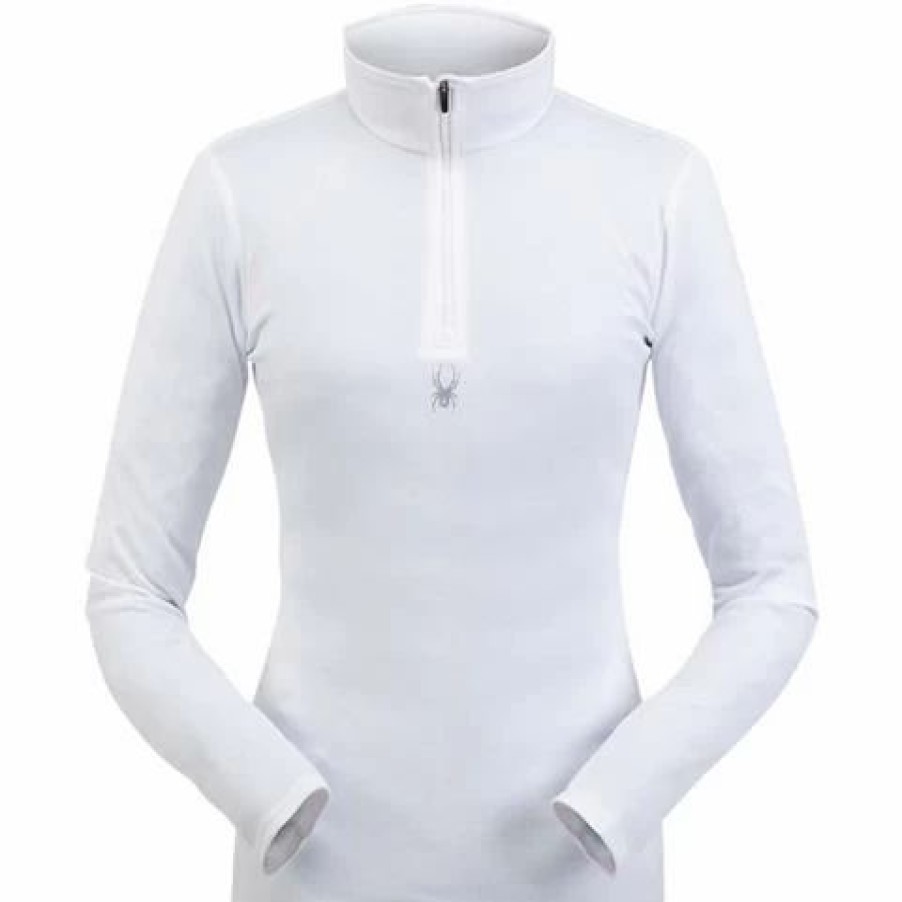 Women * | Spyder Tempting Zip T-Neck Women'S White