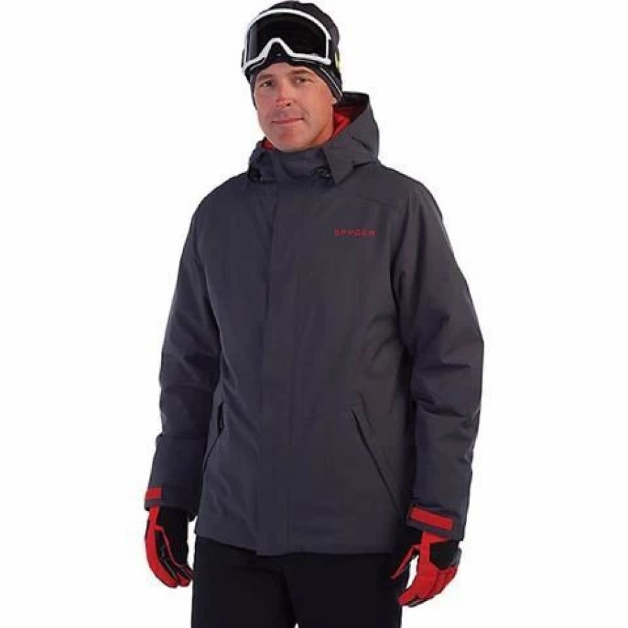 Men * | Spyder Men'S Wildcard Jacket Ebony Volcano