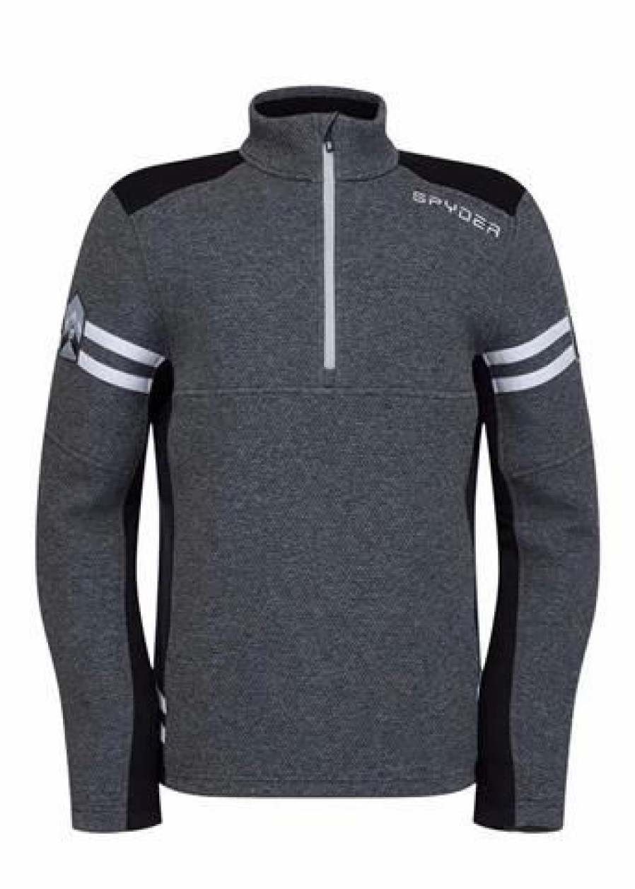 Men * | Spyder Men'S Wengen Half Zip Fleece Jacket Ebony