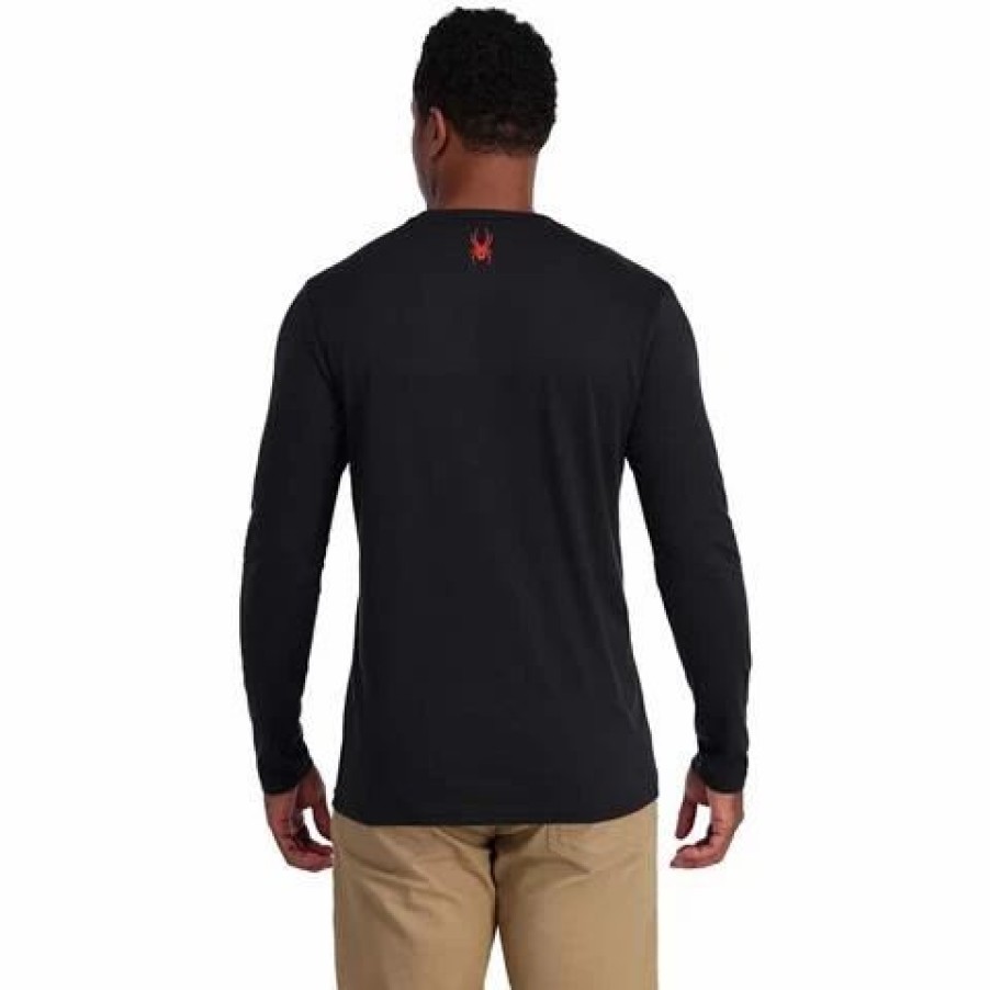 Men * | Spyder Men'S Logo Tech Long Sleeve T-Shirt Black