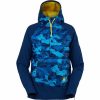 Soft Goods * | Spyder W Usst Glissade Hybrid Anorak Blue Camo