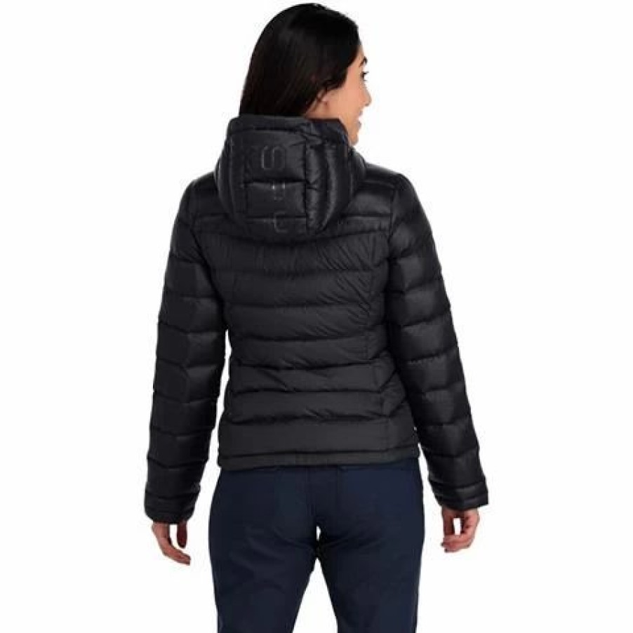 Women * | Spyder Timeless Hoodie Down Jacket Women'S Black Black