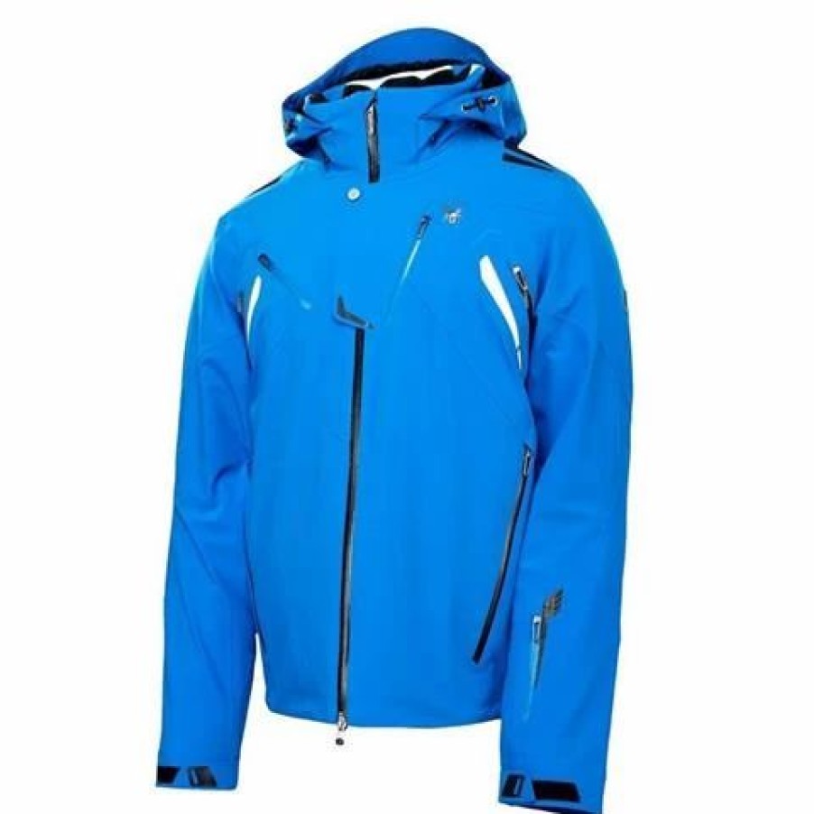 Men * | Spyder Spyder Monterosa Jacket Men'S Stratos Blue/White/Black